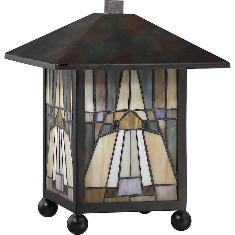 Copper Grove Pukotala Tiffany-style Rectangular Desk Lamp