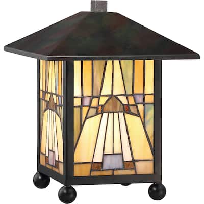 Copper Grove Pukotala Tiffany-style Rectangular Desk Lamp