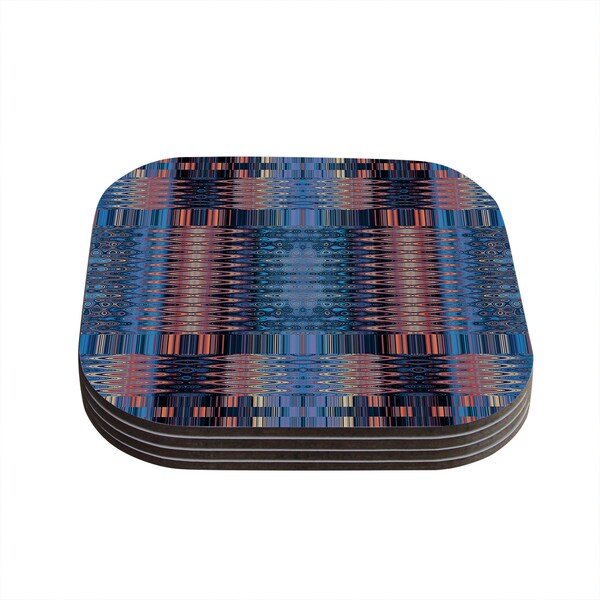 Kess Inhouse Nina May Larina Nueva Sky Blue Orange Coasters Kess Inhouse Nina May Larina Nueva Sky Blue Orange Coasters Set Of 4 Free Shipping On Orders Over 45 11802612