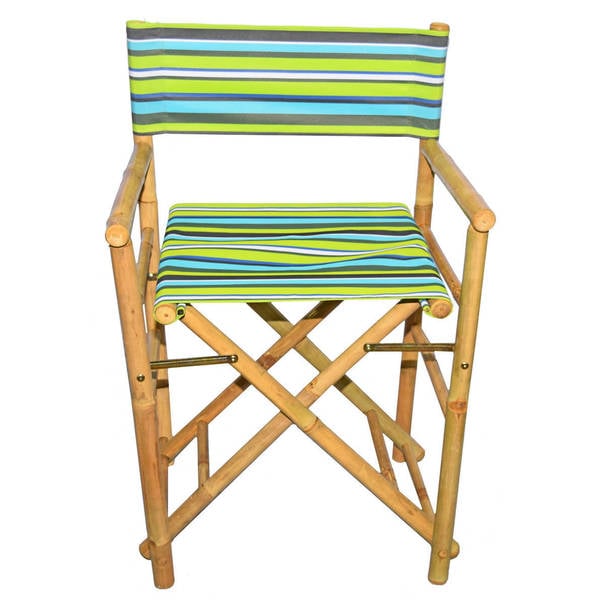 Handmade Set Of 2 Bamboo Director S Chairs With Striped Canvas Handmade Set Of 2 Bamboo Director X27 S Chairs With Striped Canvas Vietnam
