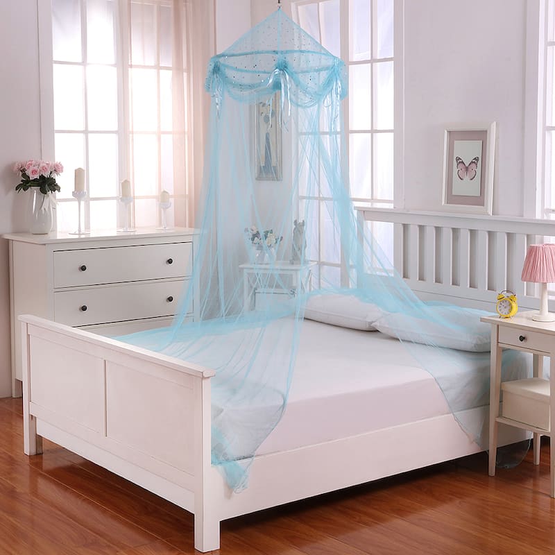 Buttons and Bows Kids' Collapsible Hoop Sheer Bed Canopy