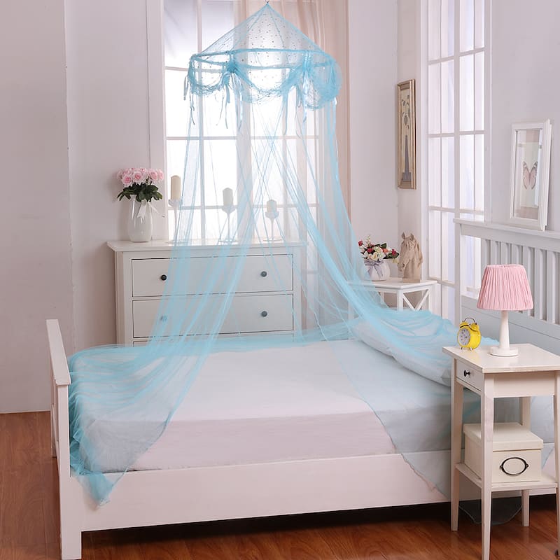 Buttons and Bows Kids' Collapsible Hoop Sheer Bed Canopy