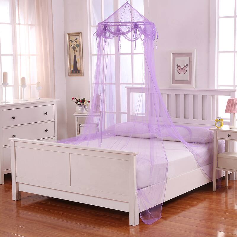 Buttons and Bows Kids' Collapsible Hoop Sheer Bed Canopy