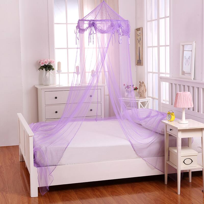 Buttons and Bows Kids' Collapsible Hoop Sheer Bed Canopy