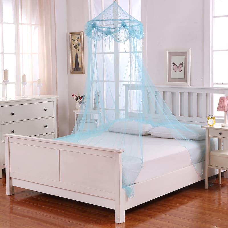 Buttons and Bows Kids' Collapsible Hoop Sheer Bed Canopy