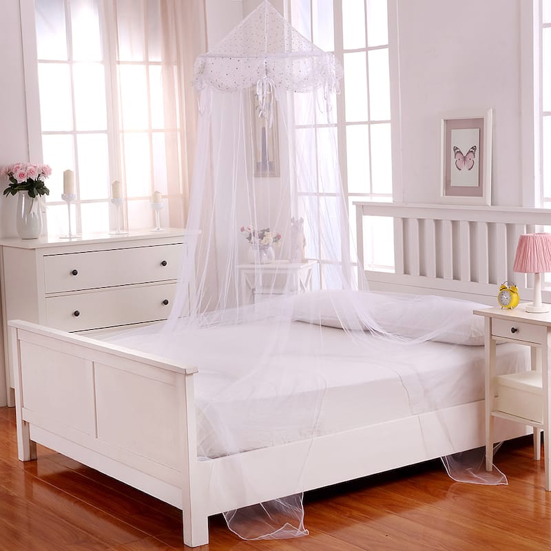 Buttons and Bows Kids' Collapsible Hoop Sheer Bed Canopy