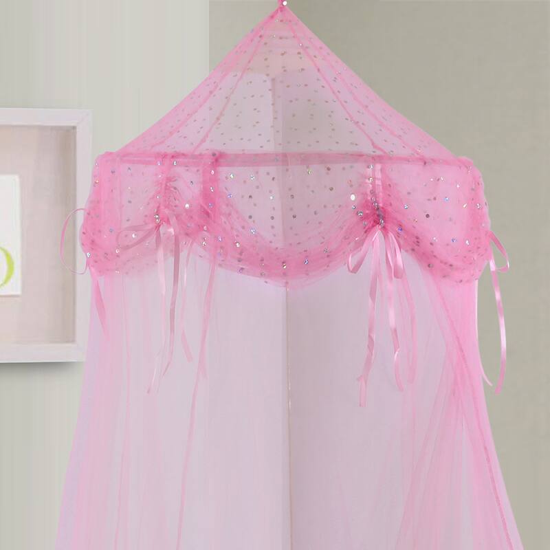 Buttons and Bows Kids' Collapsible Hoop Sheer Bed Canopy