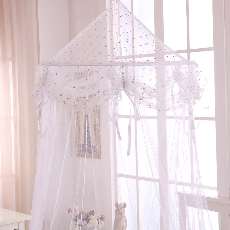 Buttons and Bows Kids' Collapsible Hoop Sheer Bed Canopy