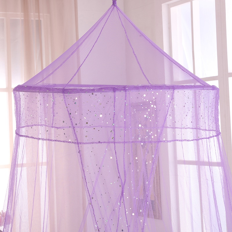 Sheer Galaxy Collapsible Hoop Kids Bed Canopy - Purple