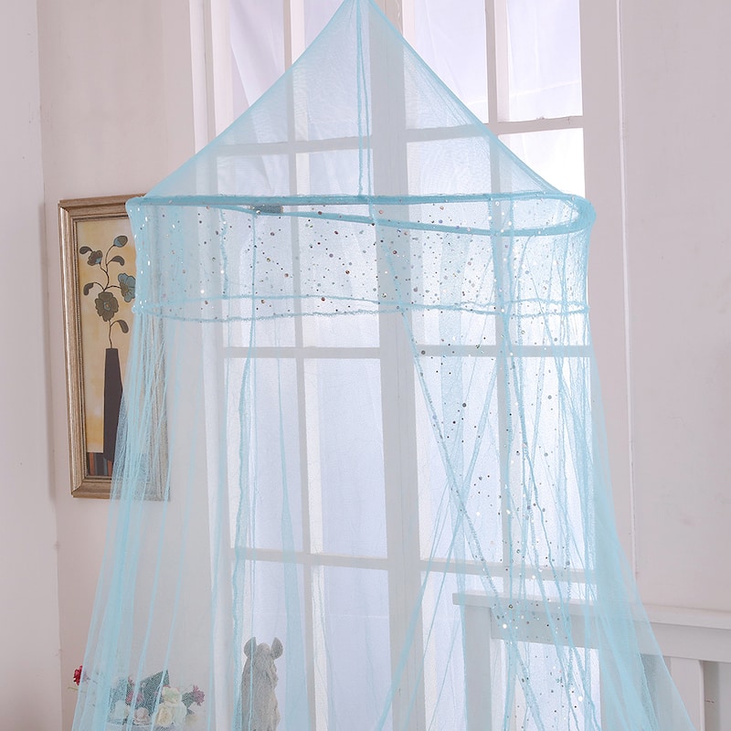 Sheer Galaxy Collapsible Hoop Kids Bed Canopy - Blue