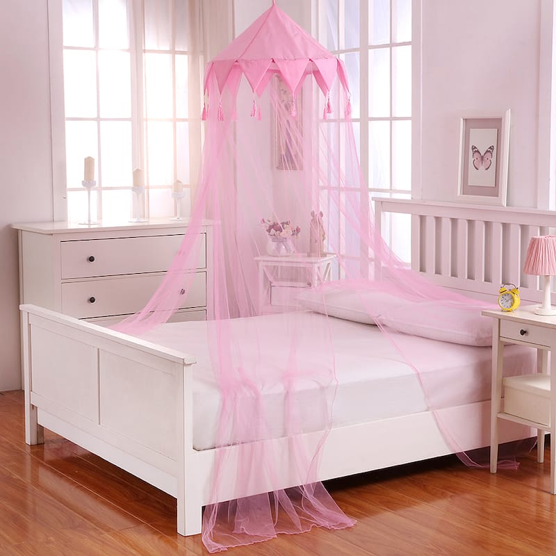 Sheer Harlequin Collapsible Hoop Kids Bed Canopy