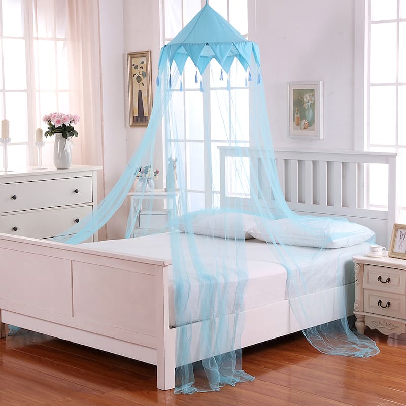 Sheer Harlequin Collapsible Hoop Kids Bed Canopy