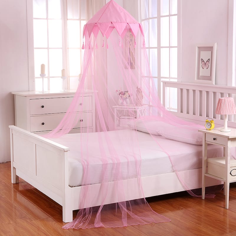 Sheer Harlequin Collapsible Hoop Kids Bed Canopy