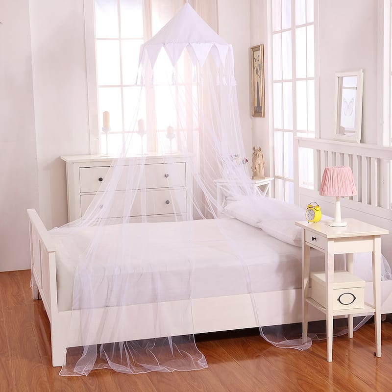 Sheer Harlequin Collapsible Hoop Kids Bed Canopy