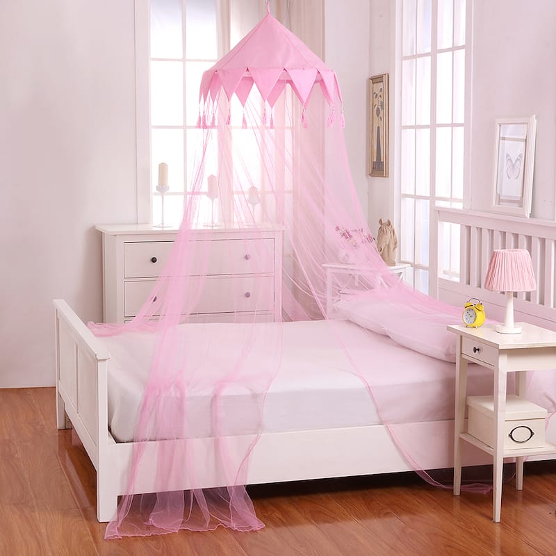 Sheer Harlequin Collapsible Hoop Kids Bed Canopy