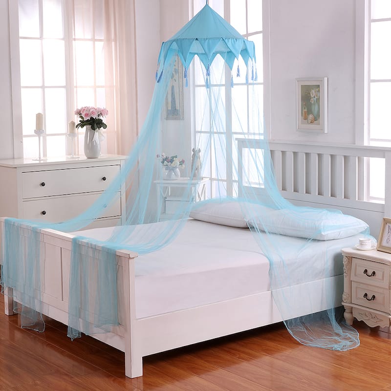 Sheer Harlequin Collapsible Hoop Kids Bed Canopy