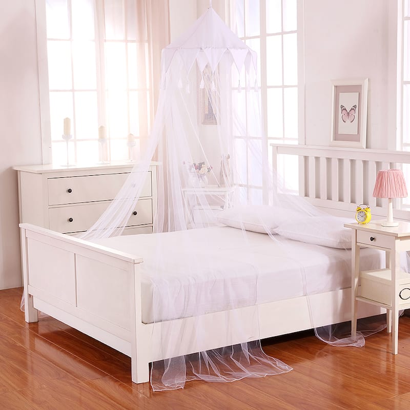 Sheer Harlequin Collapsible Hoop Kids Bed Canopy