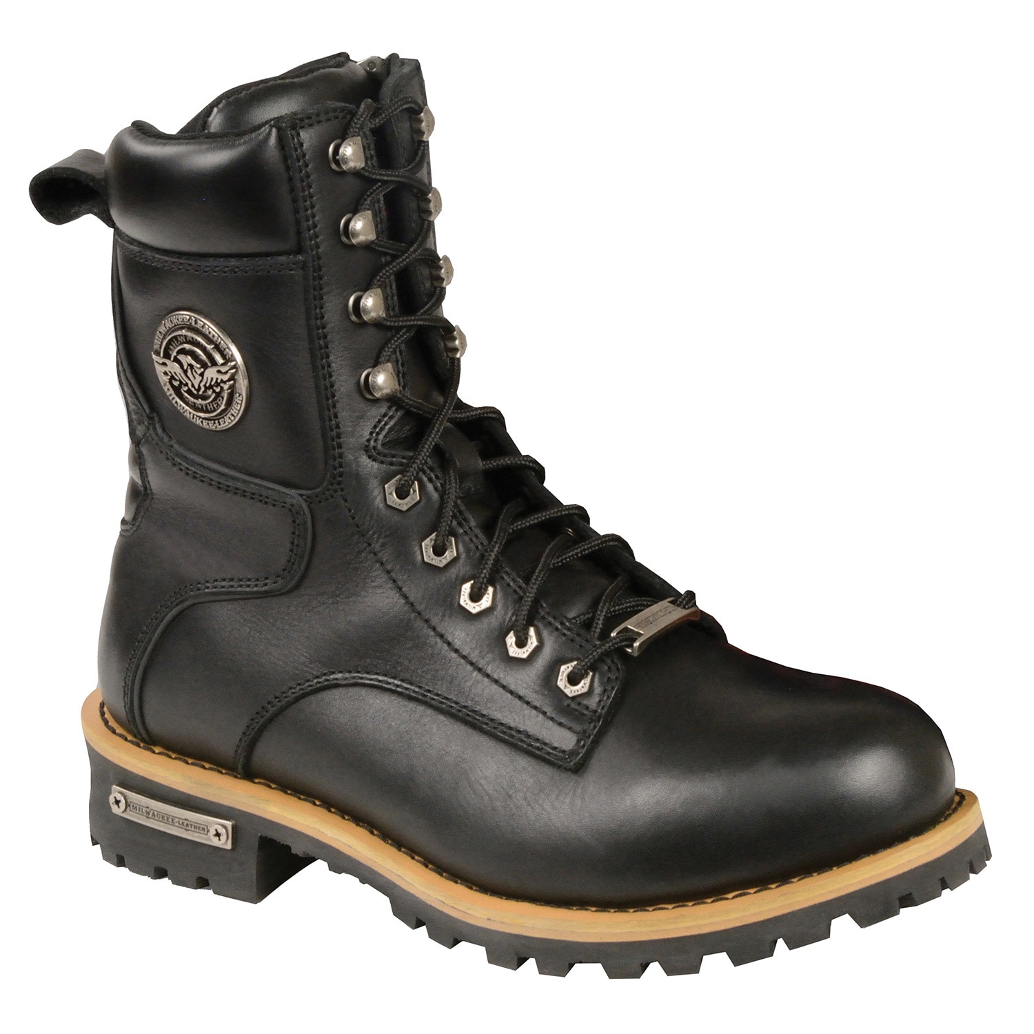 mens black leather boots with zipper