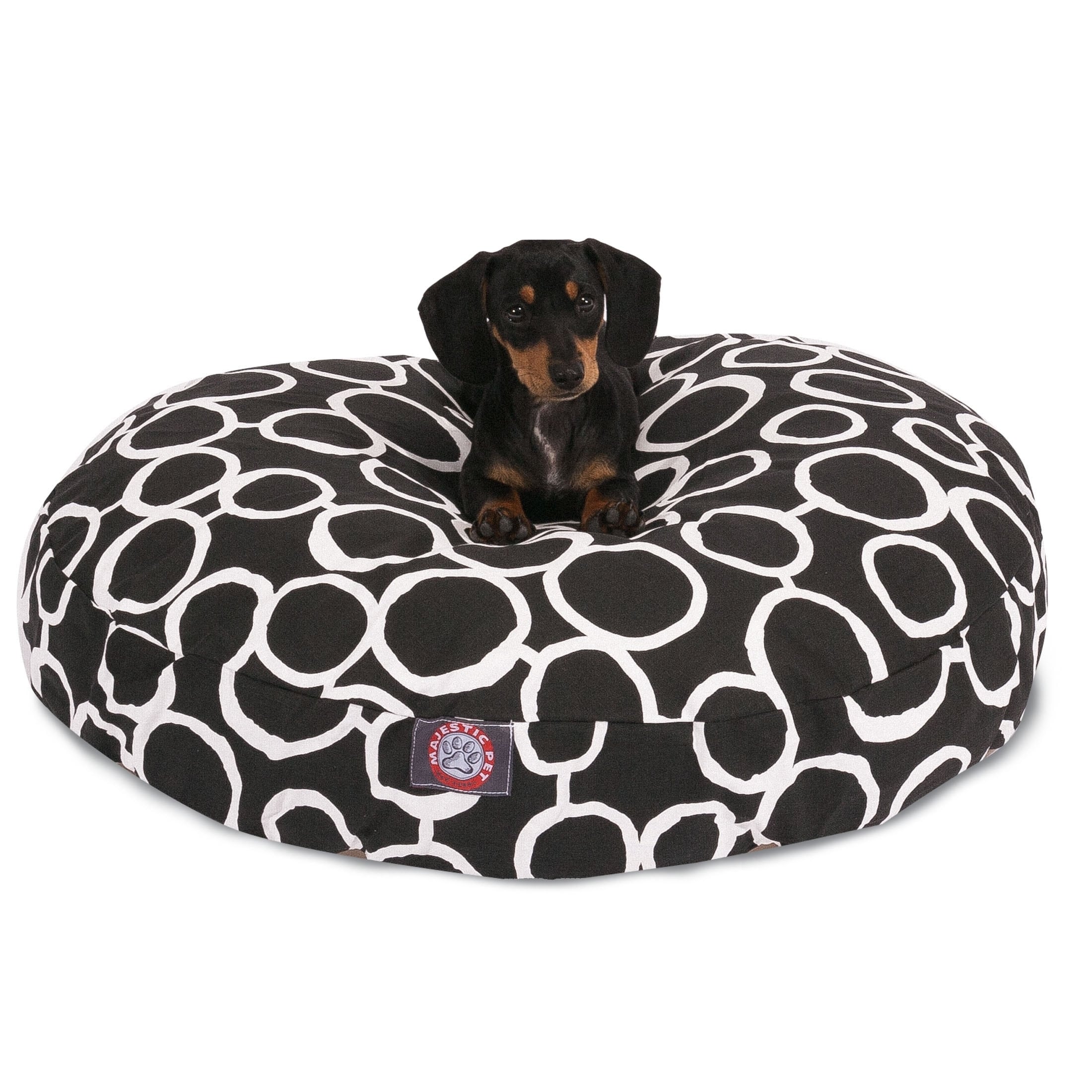 small black dog bed