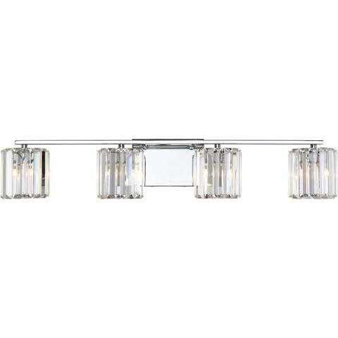 Quoizel Platinum Collection Clear Glass and Steel Divine Bath 4-light Fixture - Polished Chrome