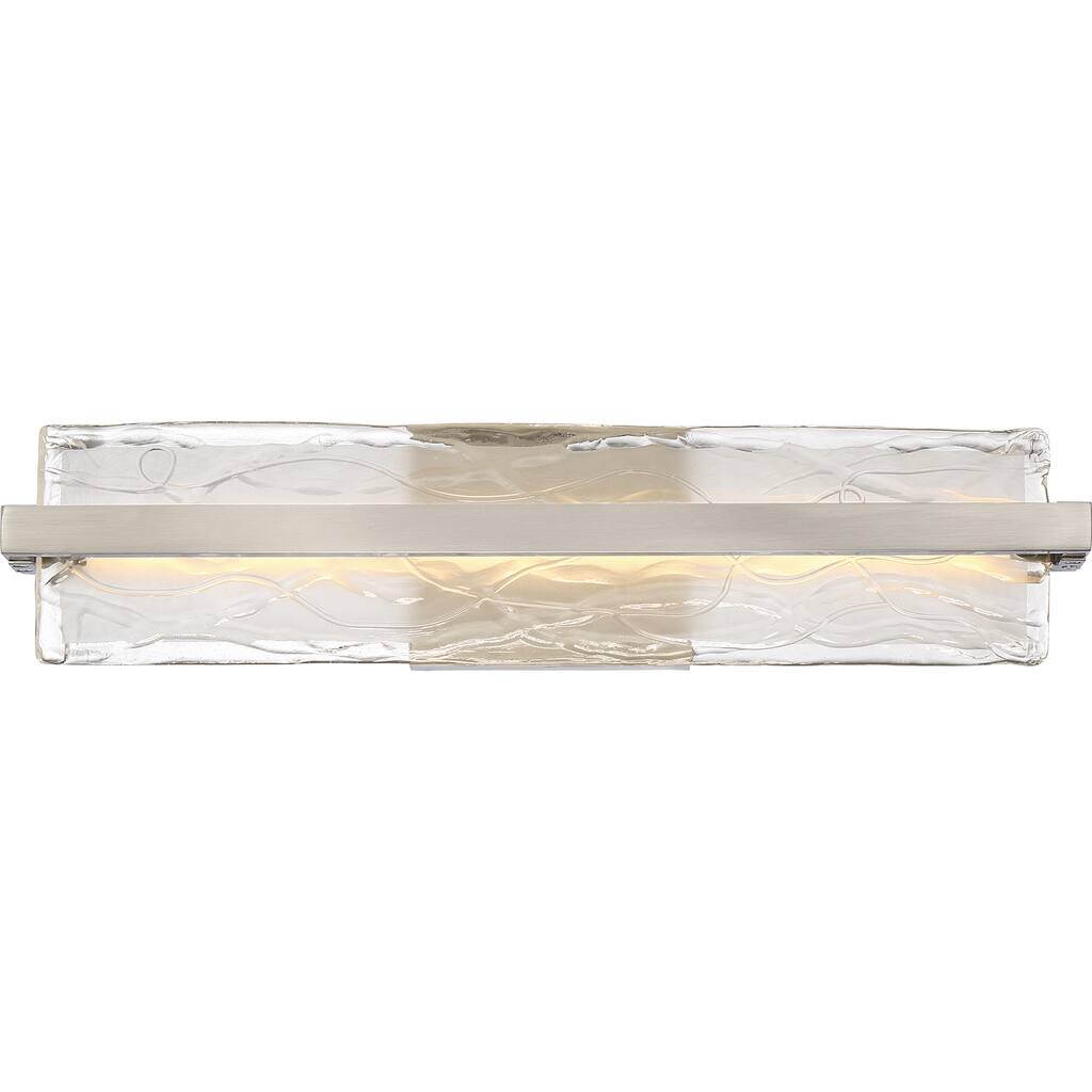 Quoizel Platinum Collection Glacial Brushed Nickel and Frosted Glass LED Bath Fixture - Brushed Nickel