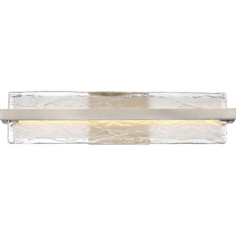 Quoizel Platinum Collection Glacial Brushed Nickel and Frosted Glass LED Bath Fixture - Brushed Nickel