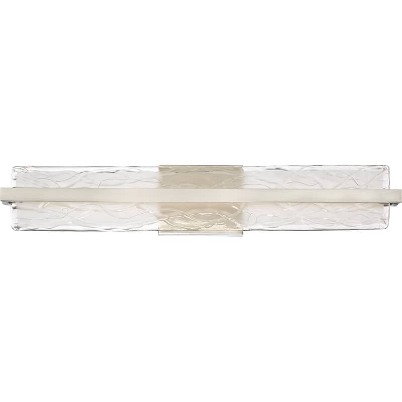 Quoize Platinum Collection Silver Steel Glacial LED Bath Fixture - Brushed Nickel
