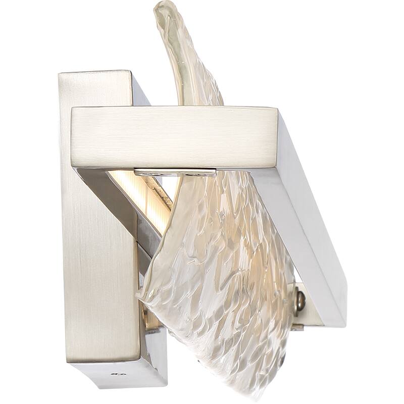 Quoize Platinum Collection Silver Steel Glacial LED Bath Fixture - Brushed Nickel