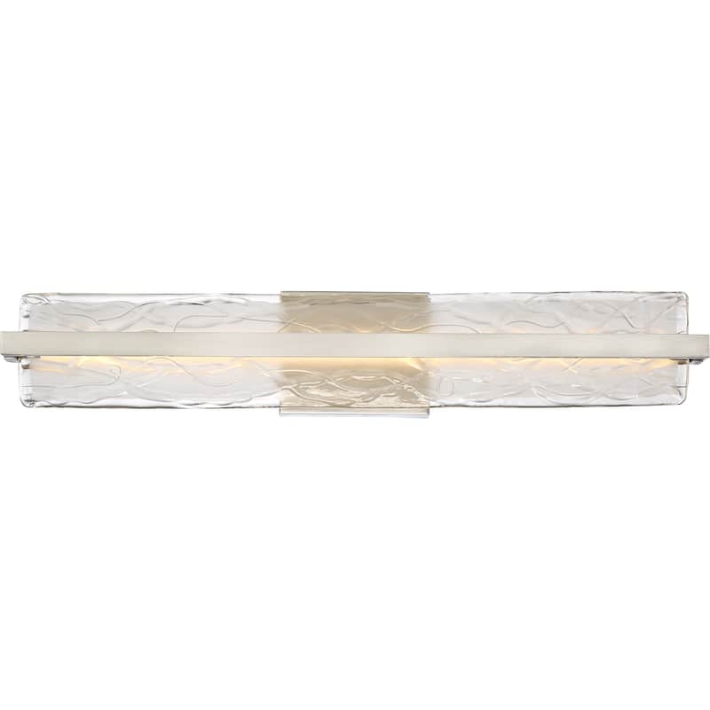 Quoize Platinum Collection Silver Steel Glacial LED Bath Fixture - Brushed Nickel