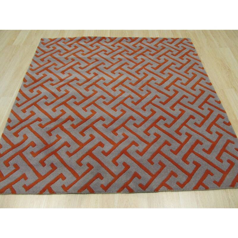 Hand-tufted Wool Gray Contemporary Geometric Harrison Rug