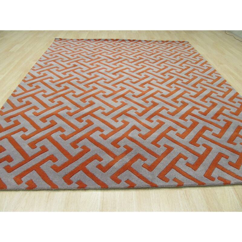 Hand-tufted Wool Gray Contemporary Geometric Harrison Rug
