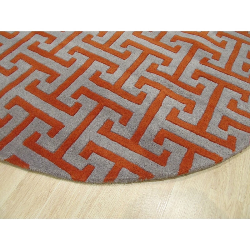 Hand-tufted Wool Gray Contemporary Geometric Harrison Rug