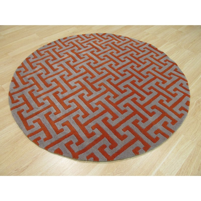 Hand-tufted Wool Gray Contemporary Geometric Harrison Rug