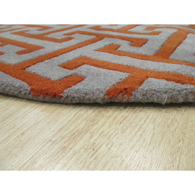 Hand-tufted Wool Gray Contemporary Geometric Harrison Rug