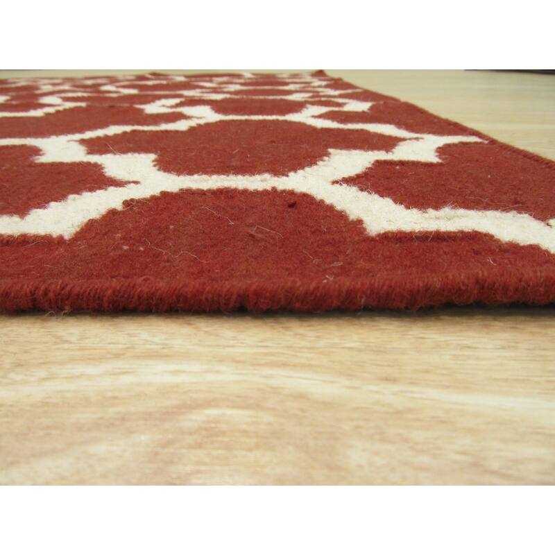 Home Decor EORC Kilim Rug Handmade Quality Red Area Rug for Living Room, Bedroom, Office, & Home Décor Durable & Timeless Desi