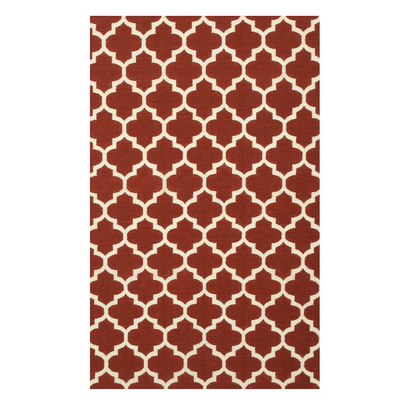 Home Decor EORC Kilim Rug Handmade Quality Red Area Rug for Living Room, Bedroom, Office, & Home Décor Durable & Timeless Desi