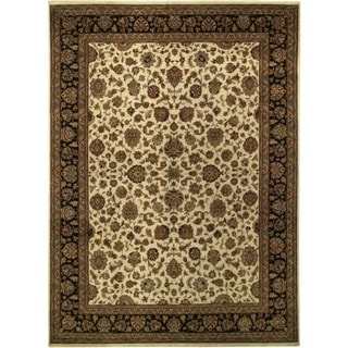 ECARPETGALLERY Hand-knotted Mirzapur Brown Wool Rug - 9'1