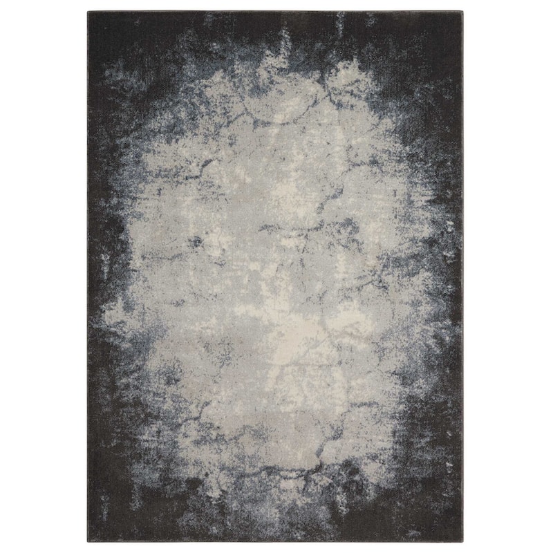 Nourison Maxell MAE01 Abstract Area Rug - 3' 10" x 5' 10" - Ivory/Grey - Runner/Rectangle