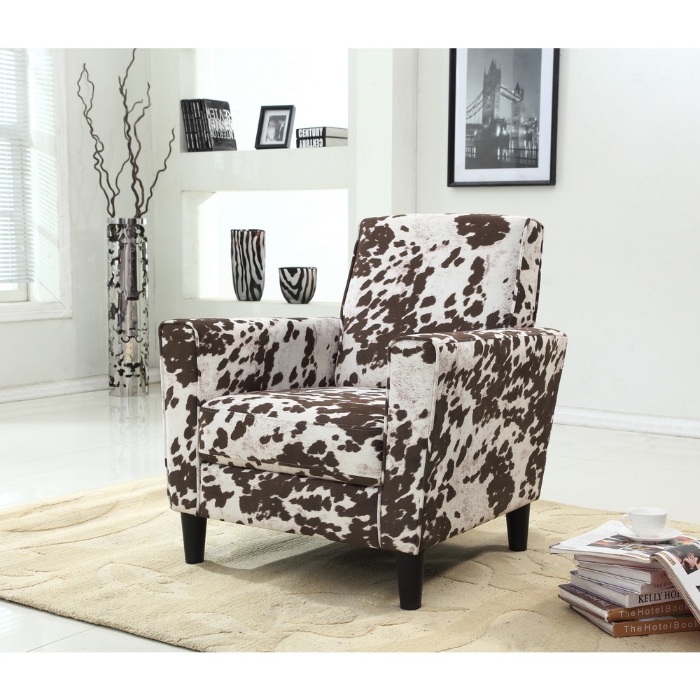 US Pride Furniture Contemporary Cow Pattern Fabric Accent Chair (Cow Pattern Fabric Accent Chair)