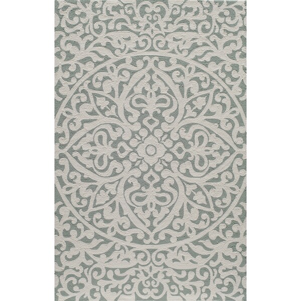 Momeni Veranda Blue Medallion Scroll Indoor/Outdoor Rug (8' X 10') - 8 'x 10'