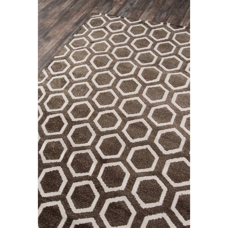 Momeni Heavenly Hand Tufted Polyester Contemporary Geometric Area Rug - 4' x 4' Round - Taupe - Round