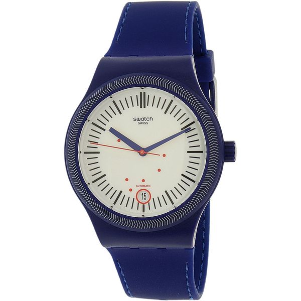 Swatch Men's SUTA401 'Sistem Clouds' Automatic Black Silicone Watch. Opens flyout.