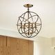 preview thumbnail 1 of 3, Benita 5-light Polished Brass Metal Strap Globe Flush Mount Chandelier (As Is Item)