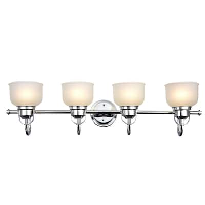 Transitional 4-light Chrome Bath/Vanity Fixture