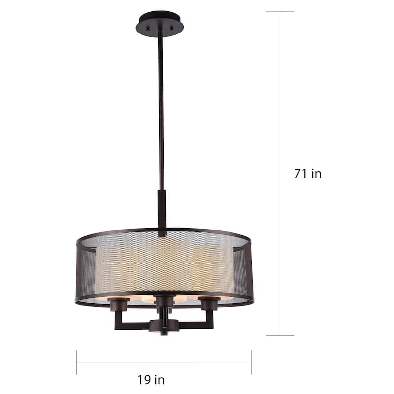 Transitional 4-light Oil Rubbed Bronze Pendant
