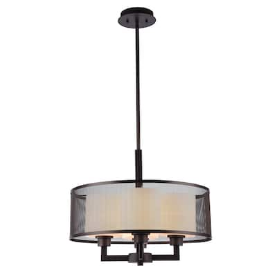 Transitional 4-light Oil Rubbed Bronze Pendant