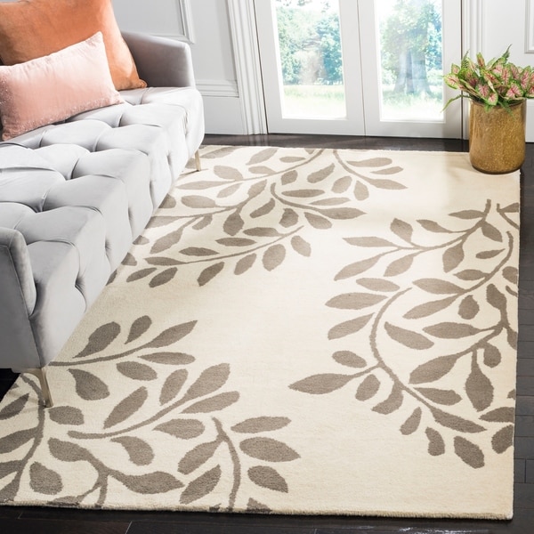 Martha Stewart by Safavieh Leaf Stamp Mushroom Wool Rug - 9' x 12'