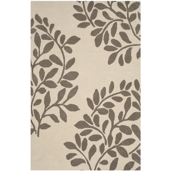 Martha Stewart by Safavieh Leaf Stamp Mushroom Wool Rug (9' x 12')