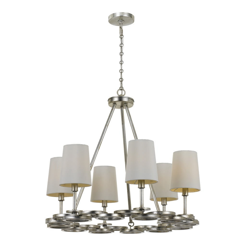 Crystorama Libby Langdon Graham Collection 6-light Antique Silver Chandelier - Chandeliers For Bedrooms by Overstock.com