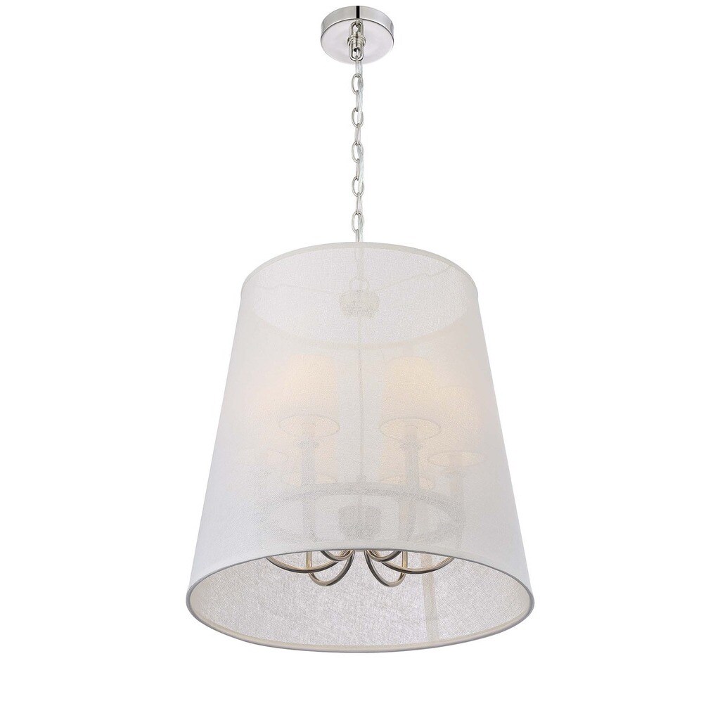 Crystorama Libby Langdon Culver Collection 6-light Polished Nickel Chandelier - Polished Nickel - Chandeliers For Bedrooms by Overstock.com